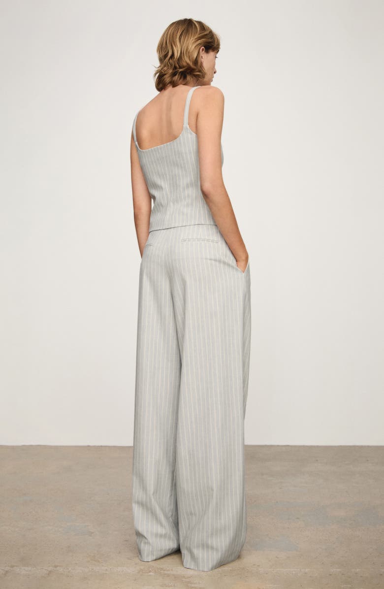 MANGO Pinstripe Wide Leg Pants, Alternate, color, 
