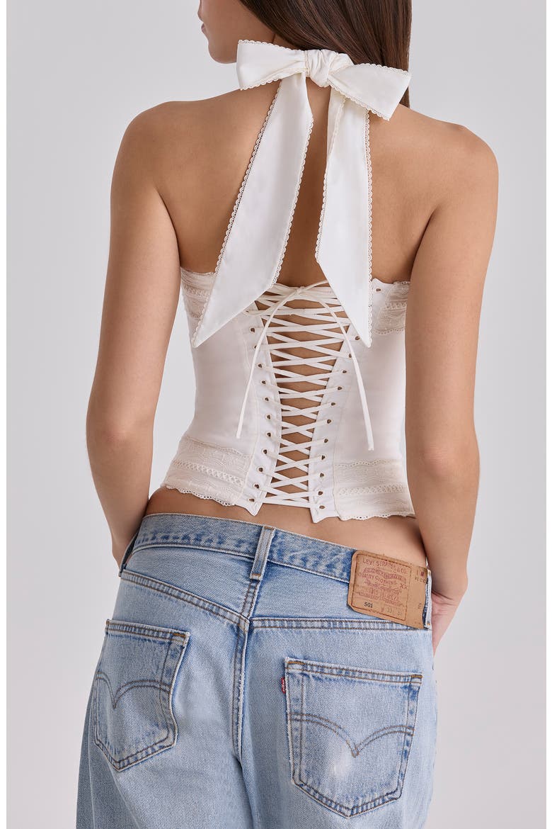 Cosette Halter Neck Crop Top, Alternate, color, WHITE