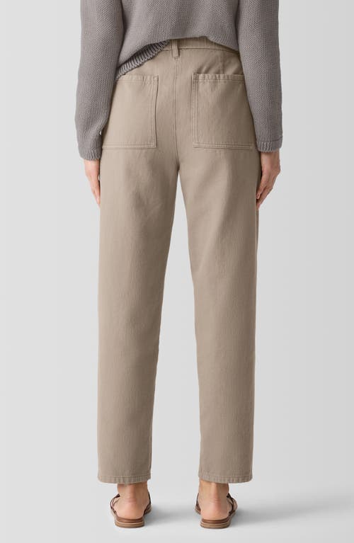 Eileen Fisher Cropped Organic Cotton Utility Pants In Reed
