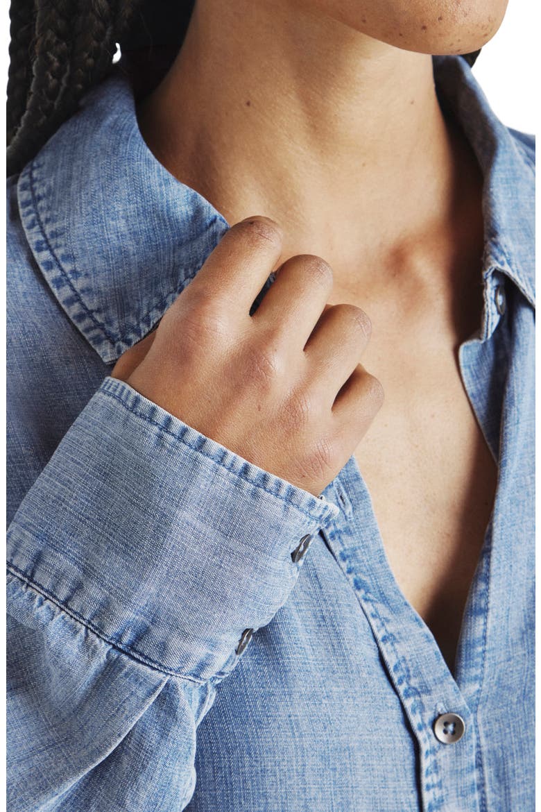 Reese Chambray Button-Up Shirt, Alternate, color, INDIGO