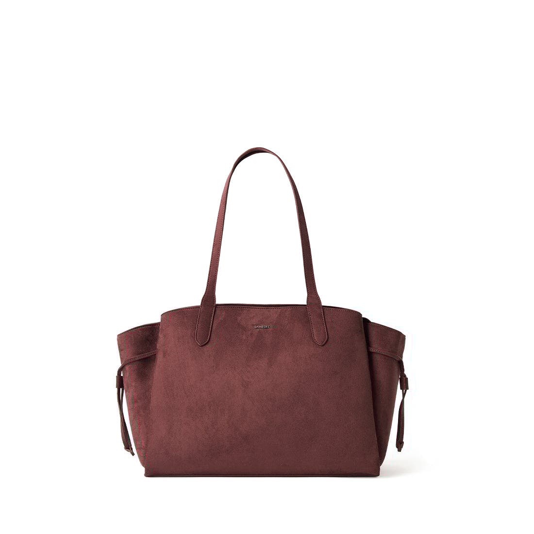 Clothilde - Vegan Suede Tote Bag, Main, color, Cassis