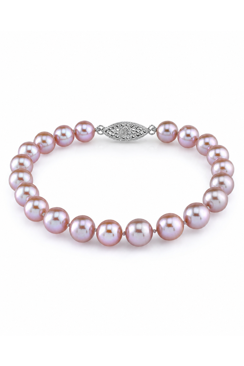 6.5-7.0mm Pink Freshwater Pearl Bracelet - Premier AAAA Quality, Main, color, Sterling Silver Clasp