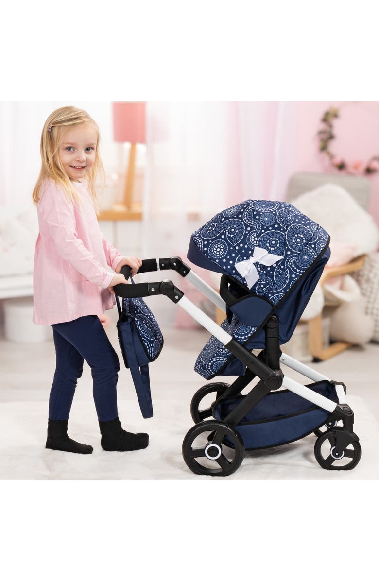 Bayer Design Xeo Pram Blue, White Circles, Convertible, Foldable, Alternate, color,