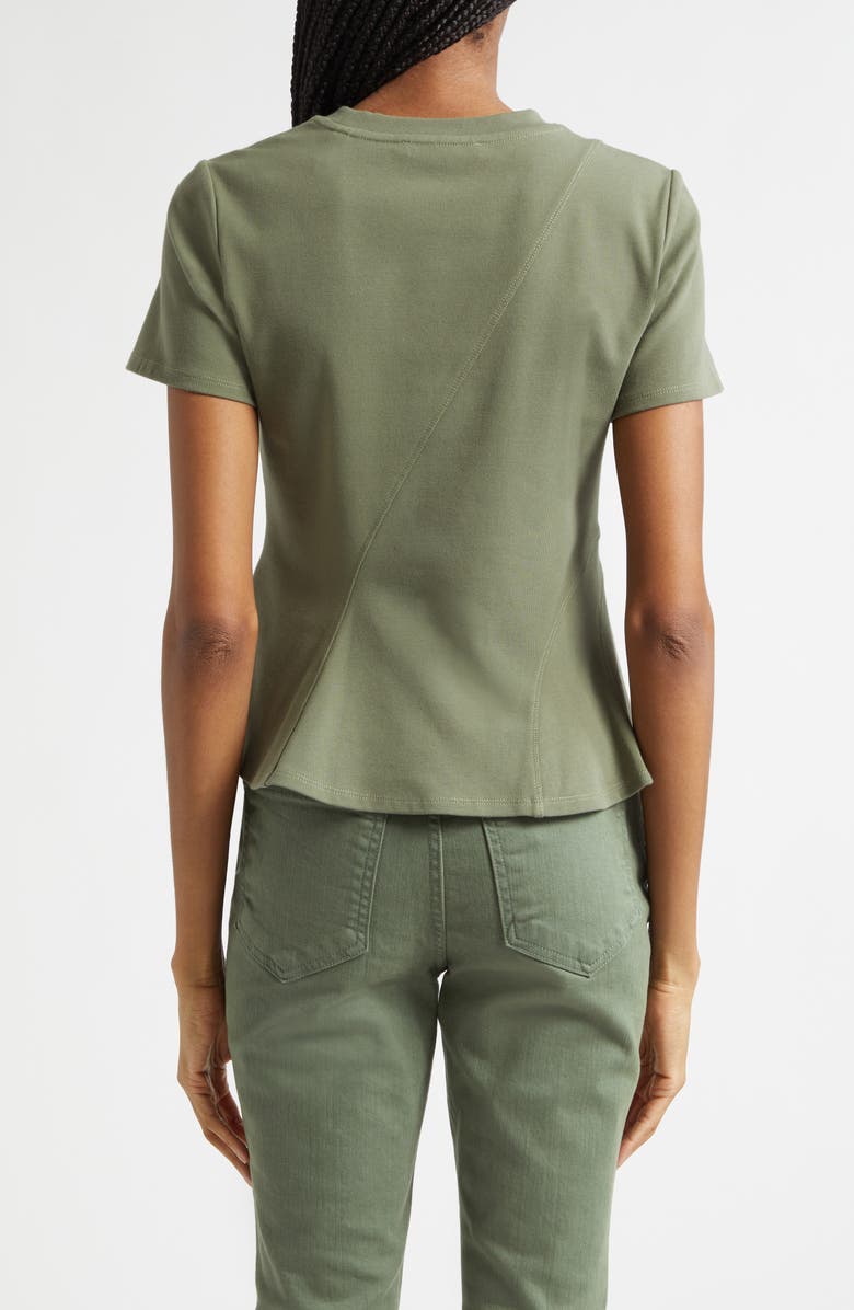 Veronica Beard Syverin Stretch Cotton Peplum T-Shirt, Alternate, color, Stone Army