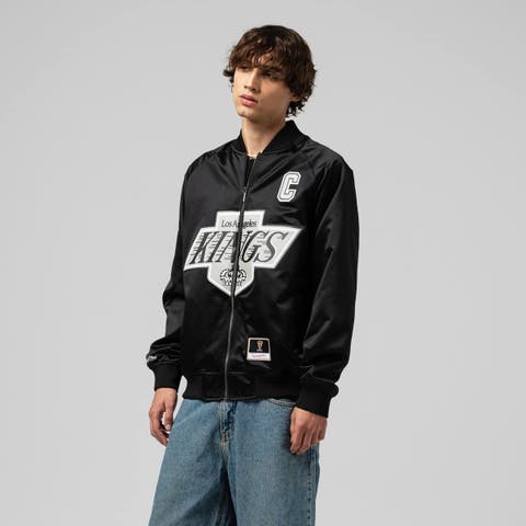 Unisex Mitchell & Ness Wayne Gretzky Black Los Angeles Kings Maxxed Out Full-Zip Satin Jacket
