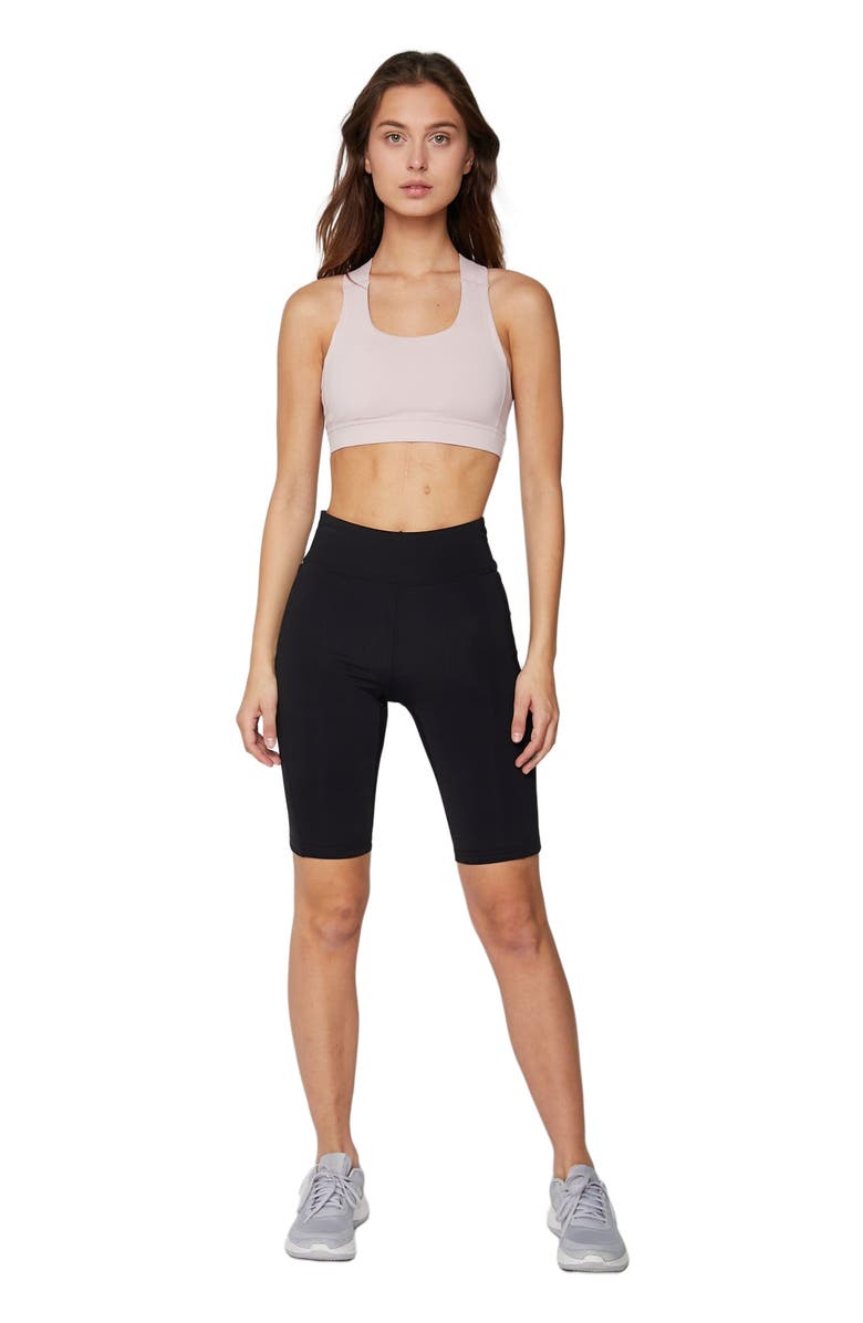 Rebody Active Utility Silkiflex Pocket Biker Shorts 8", Main, color, Midnight Black