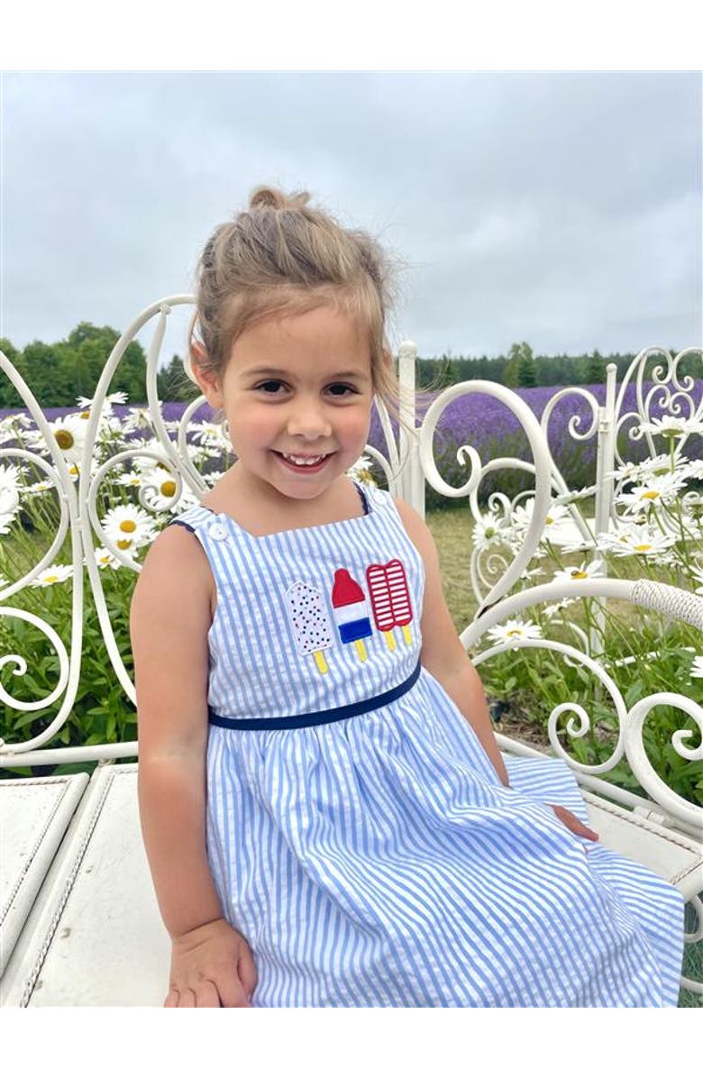 Florence Eiseman Seersucker Dress With Popscicles, Alternate, color, Light Blue