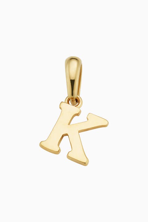 14K Gold My Letter Initial Pendant Charm