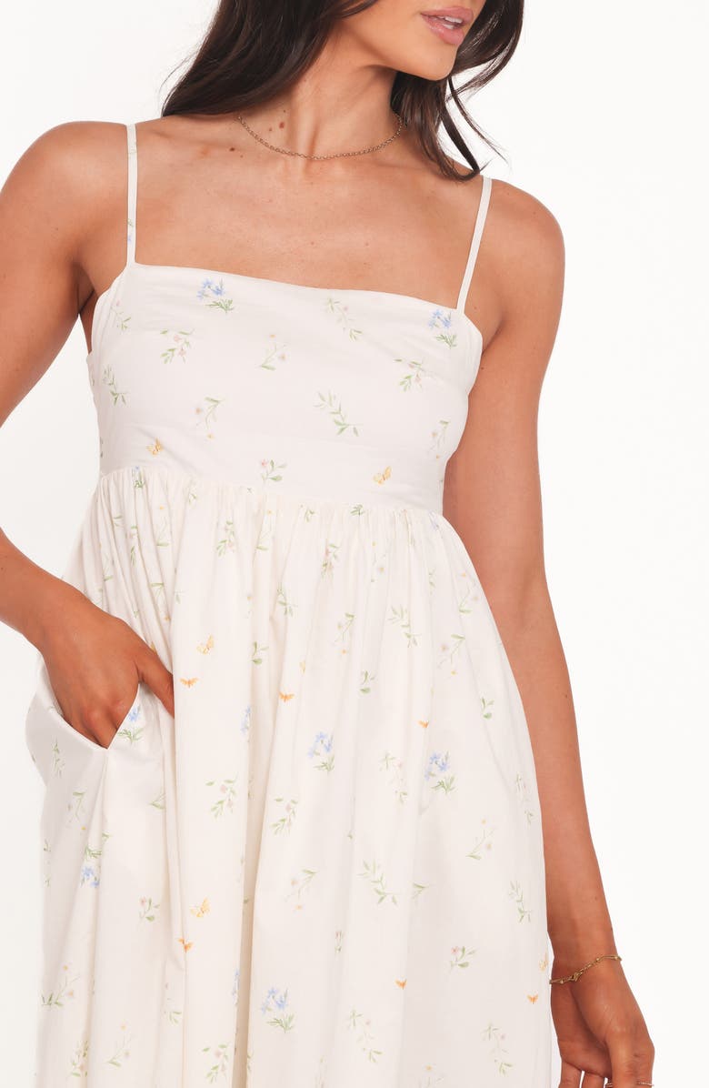Petal & Pup Odessa Print Sleeveless Maxi Dress, Alternate, color, White Floral