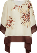 Brunello Cucinelli Bloom print poncho-style top