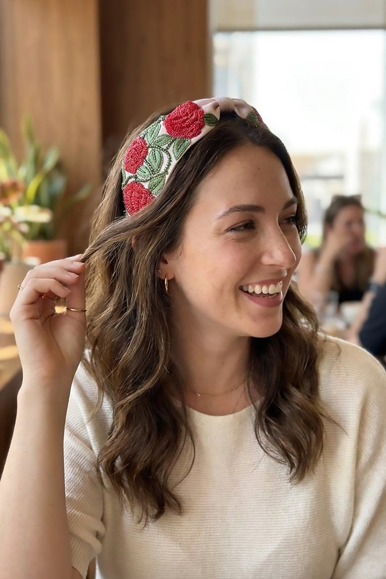 Scarlet Garden Headband, Alternate, color, Red