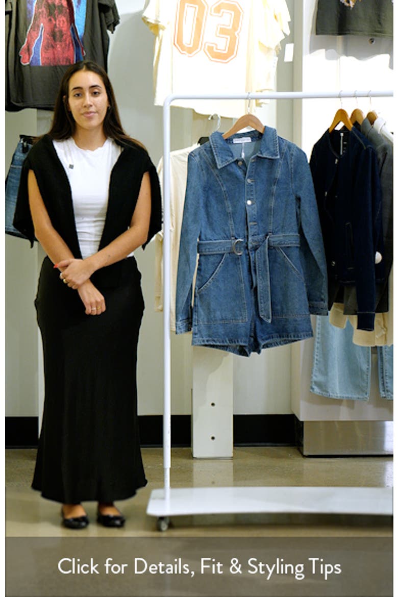 Brady Belted Denim Long Sleeve Romper video