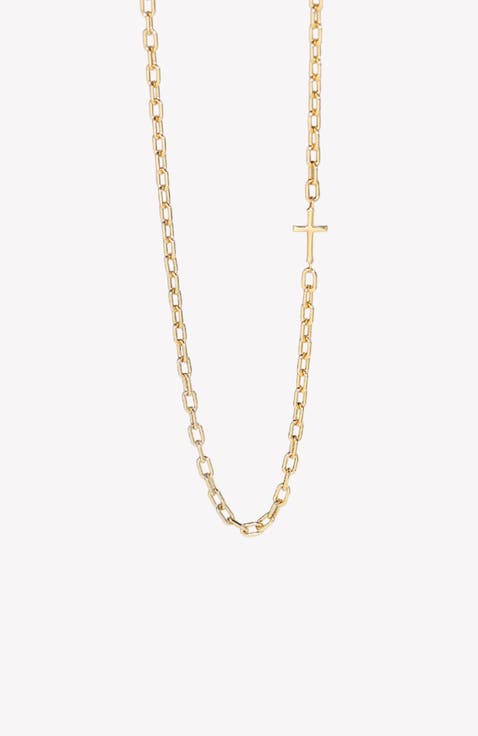 Mini Chain Breaker Cross Necklace