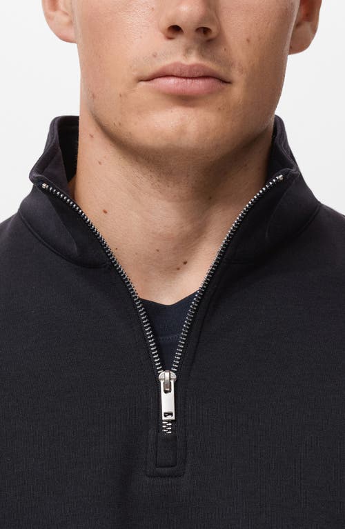 Mango Quarter Zip Sweatshirt In Black