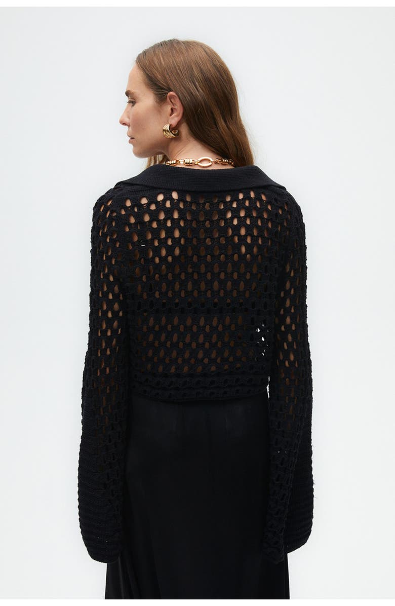 Nocturne Mesh Knitwear Top, Alternate, color, 