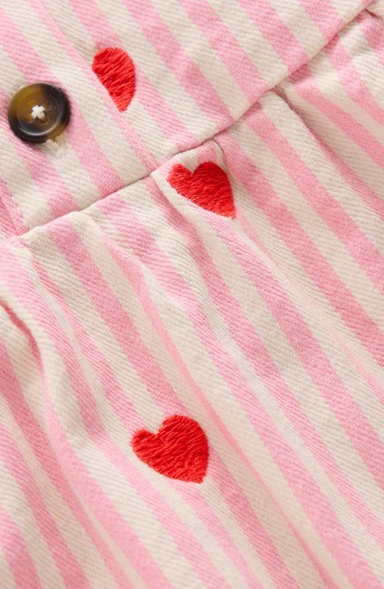 Mini Boden Kids' Heart Embroidered Stripe Denim Dress, Alternate, color, 