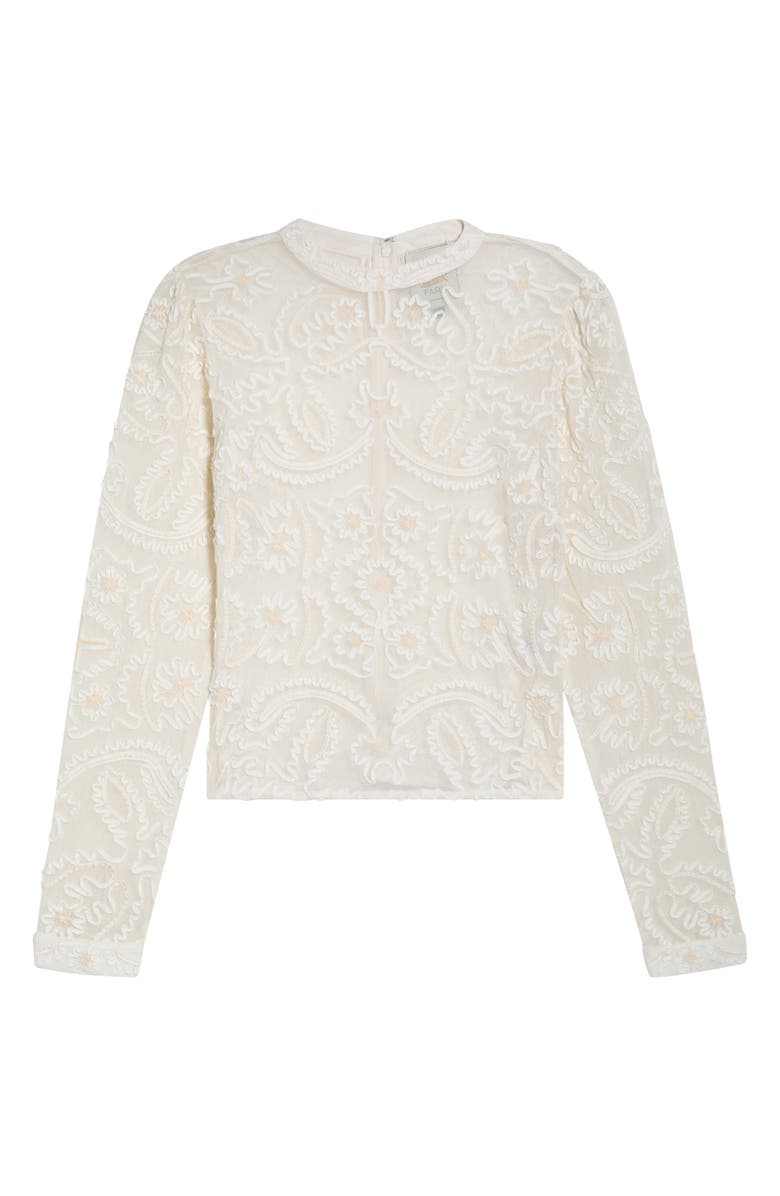 FARM Rio Embroidered Lace Sweater, Alternate, color, Off-White
