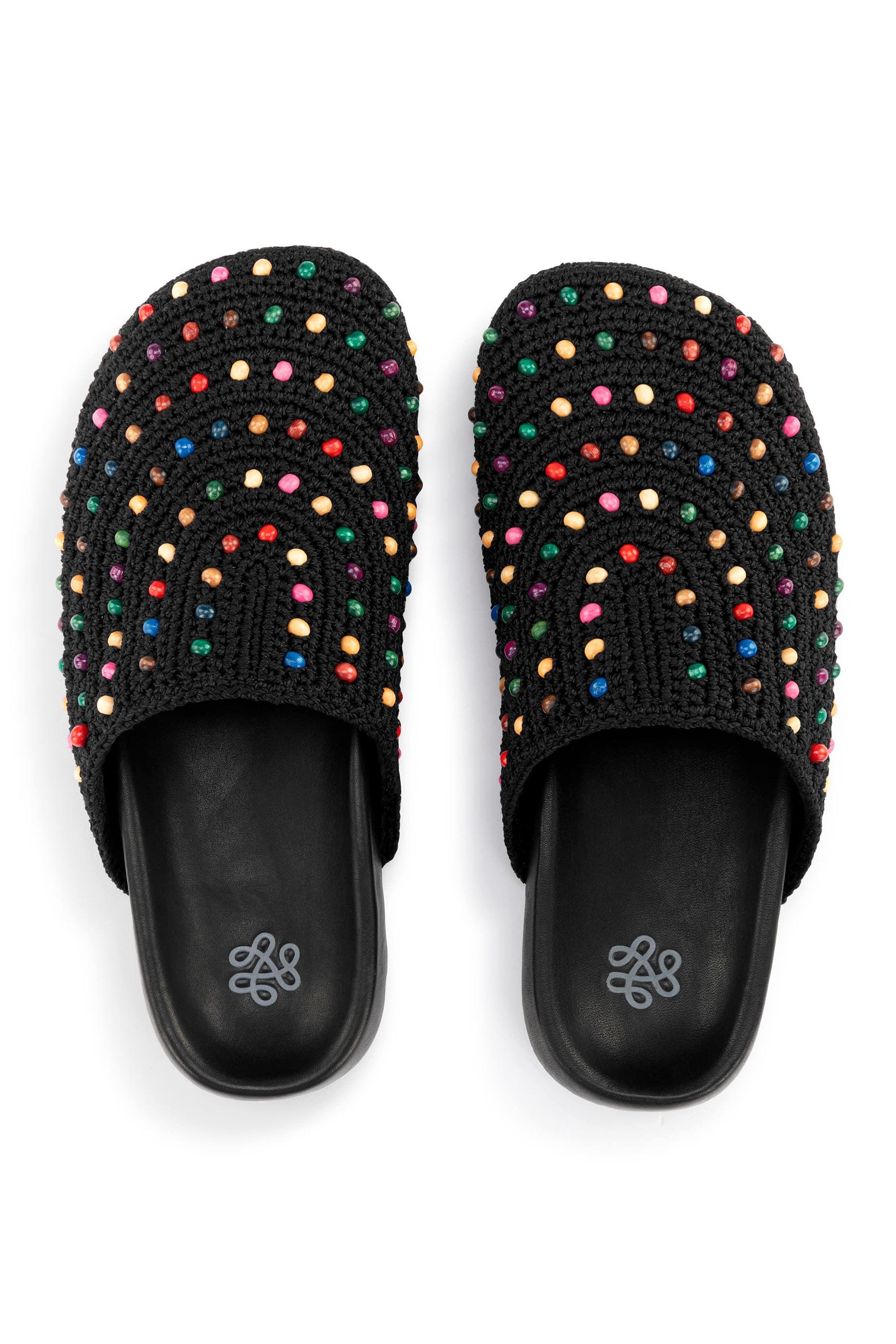 The Sak Bolinas Crochet Clog Shoe, Alternate, color, Black Multi Beads
