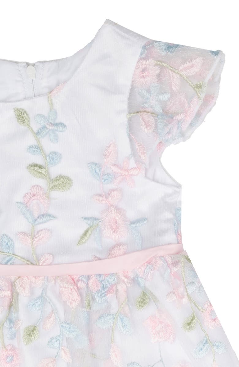 Rare Editions Floral Embroidered Dress, Alternate, color, Ivory