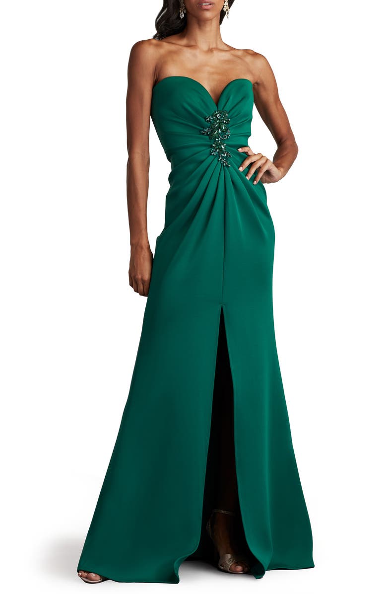 SHO by Tadashi Shoji Strapless Gown, Main, color, Jungle Green