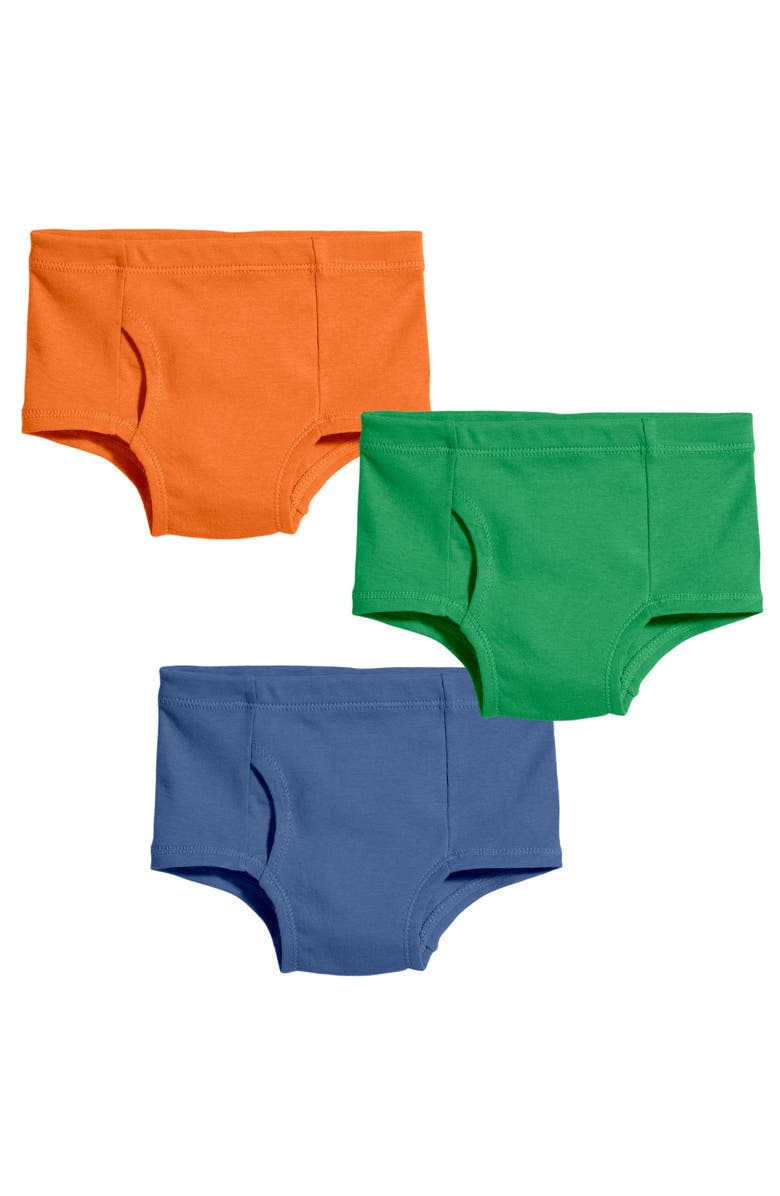 City Threads USA-Made Boys 100% Organic Cotton Briefs Underwear, Main, color, Orange/Elf/Smurf