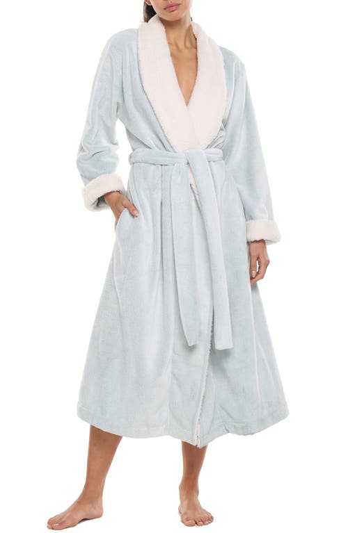 Papinelle High Pile Fleece Robe & Sleep Mask Set In Sage