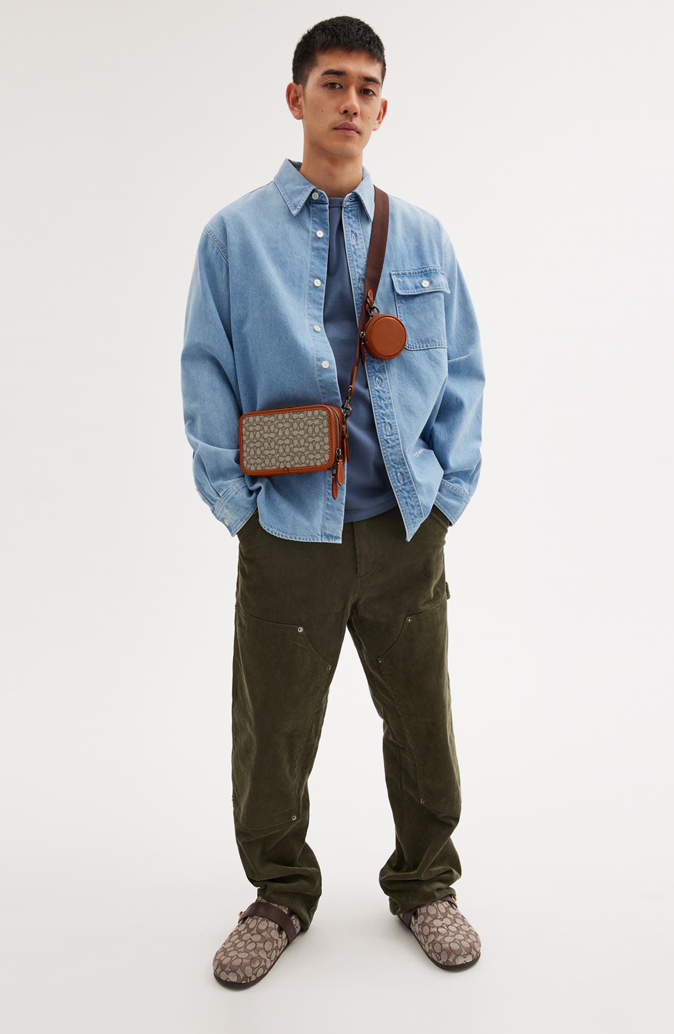 COACH Charter Micro Signature Jacquard & Leather Crossbody Bag, Alternate, color, 