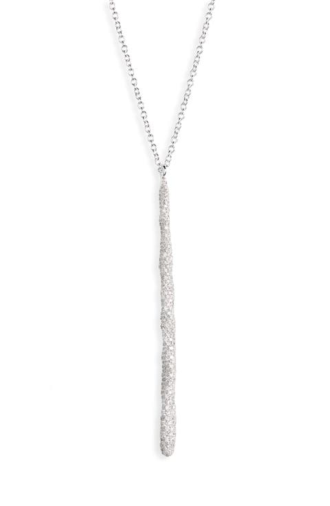 Stardust Pavé Diamond Squiggle Stick Pendant Necklace