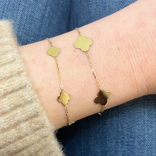 The Lovery Fine Jewelry Small Gold Clover Bracelet In Gold