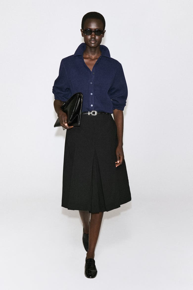 Corduroy-jersey Shirt, Alternate, color, NAVY