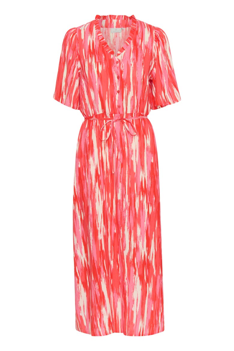 Arina Half Sleeve V-Neck Maxi Dress, Alternate, color, Pink Abstract Print