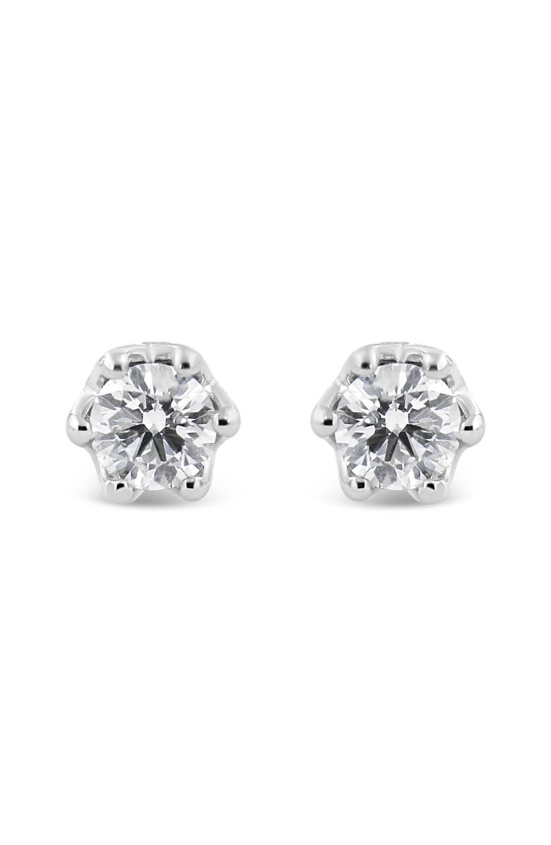 Haus of Brilliance 14K Gold 1/2 Cttw Round Diamond Crown Stud Earring, Main, color, White