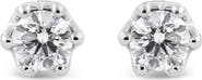 Haus of Brilliance 14K Gold 1/2 Cttw Round Diamond Crown Stud Earring