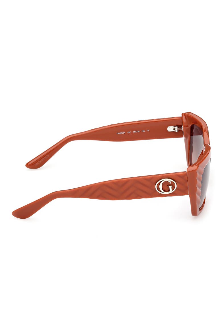 Rectangular Sunglasses, Alternate, color, ORANGE/ GRADIENT BROWN
