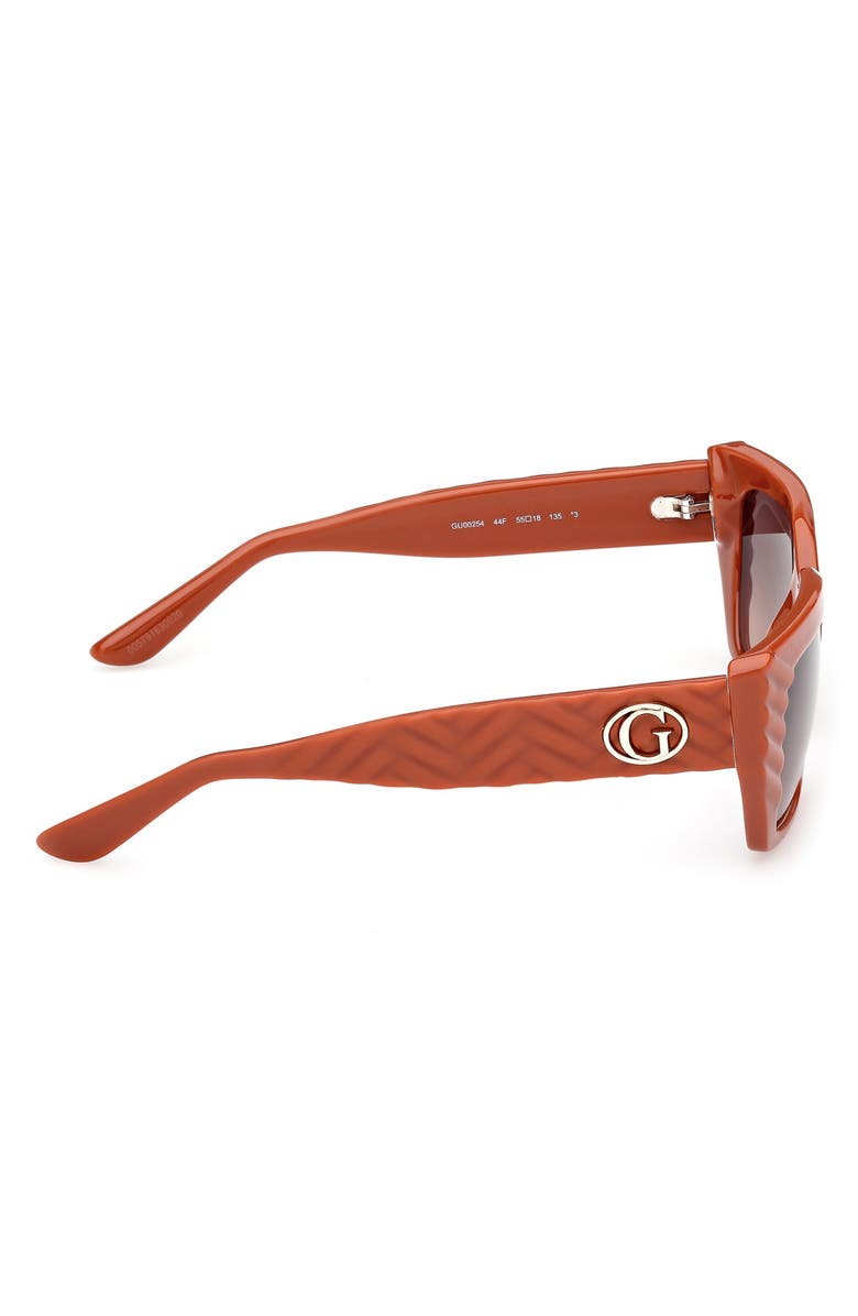 GUESS Rectangular Sunglasses, Alternate, color, Orange/ Gradient Brown
