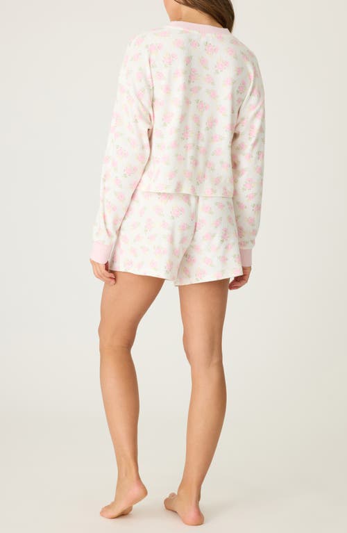 Pj Salvage Print Waffle Knit Short Pajamas In Orange