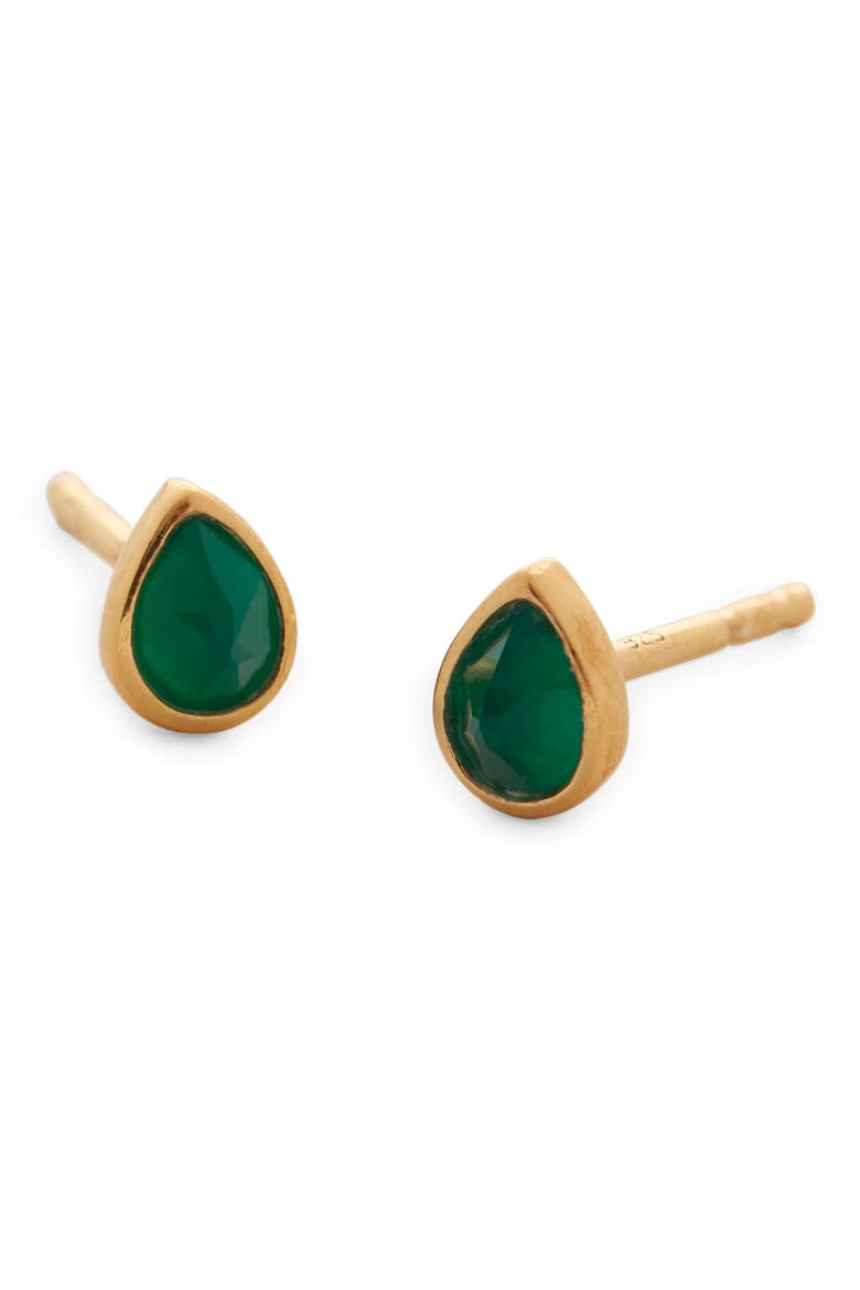 Teardrop Stud Earrings, Alternate, color, GP