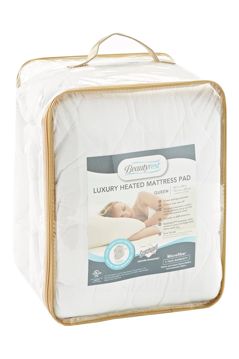 Heated Mattress Pad, Alternate, color, WHITE
