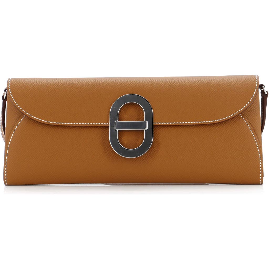 Pre-owned Hermes Hermes Chaine D'ancre To Go Wallet Epsom In Brown