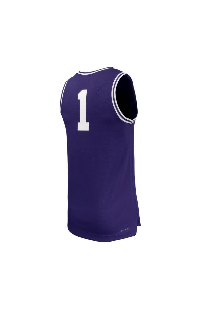 Nike Men's Nike #1 Purple TCU Horned Frogs Replica Basketball Jersey, Alternate, color, Purple