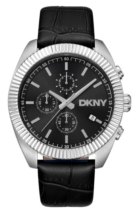 Chronograph Leather Strap Watch, 42mm