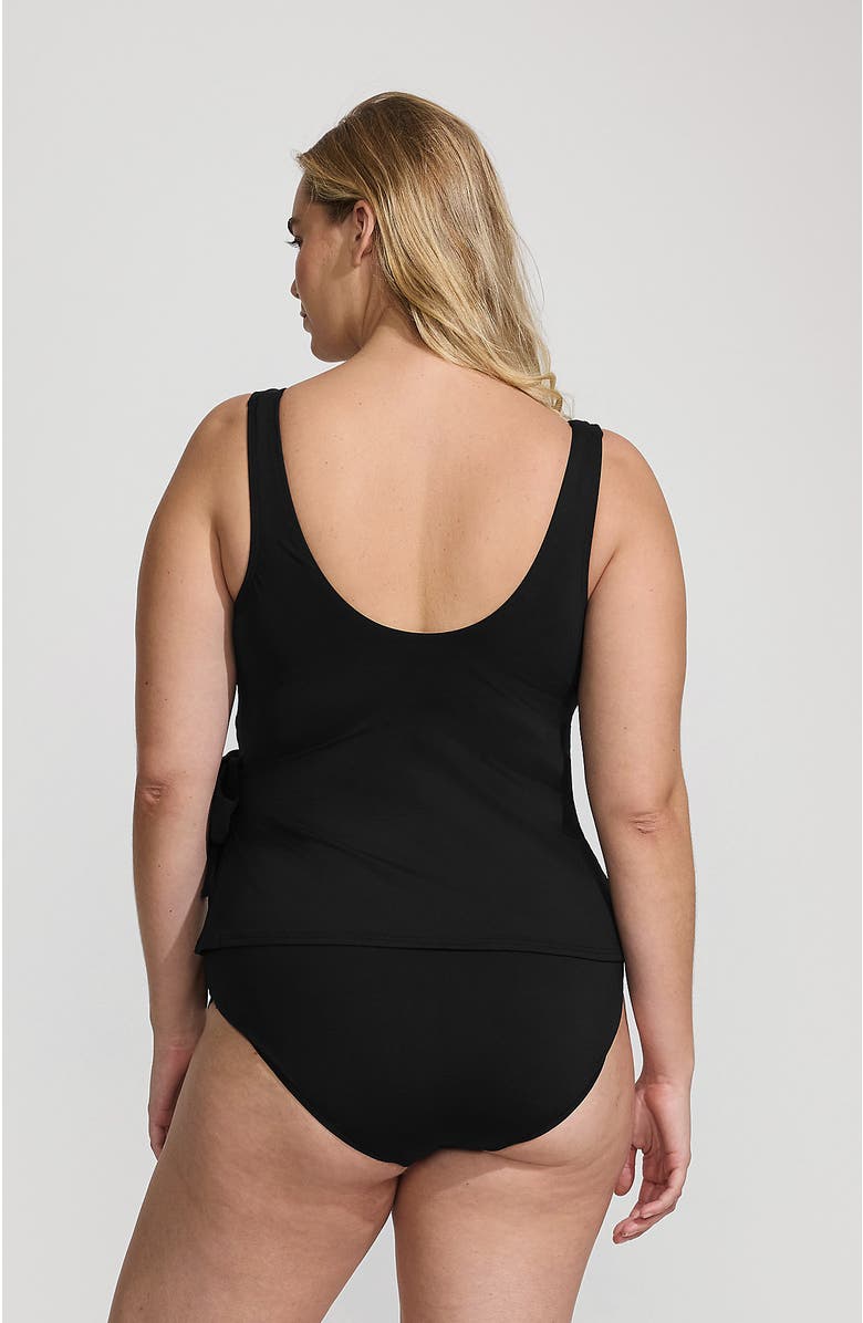 Lands' End Plus Size DD-Cup Side Tie Tankini Top, Alternate, color, Black