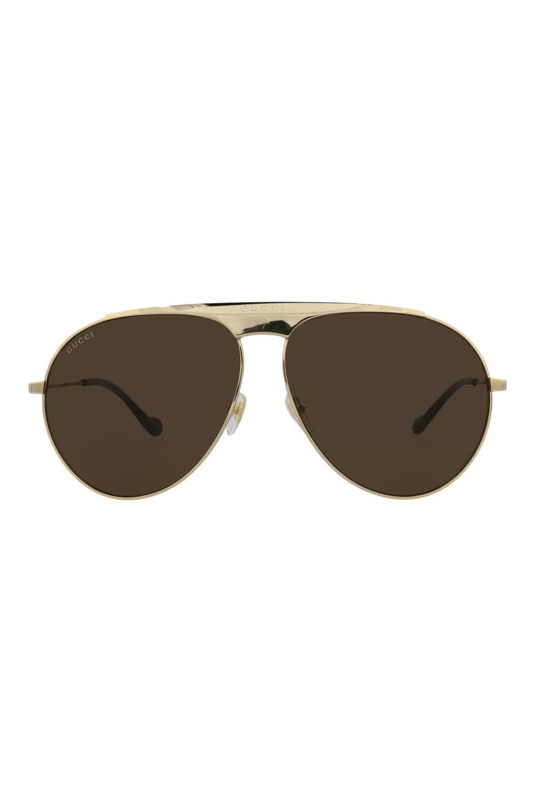 65mm Oversize Aviator Sunglasses, Main, color, GOLD GOLD BROWN