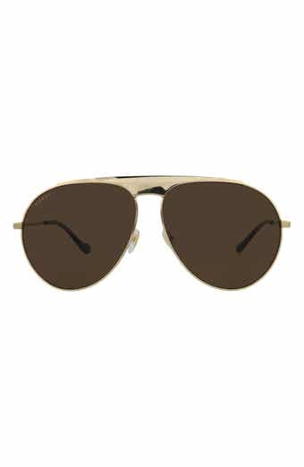 Gucci 65mm Oversize Aviator Sunglasses