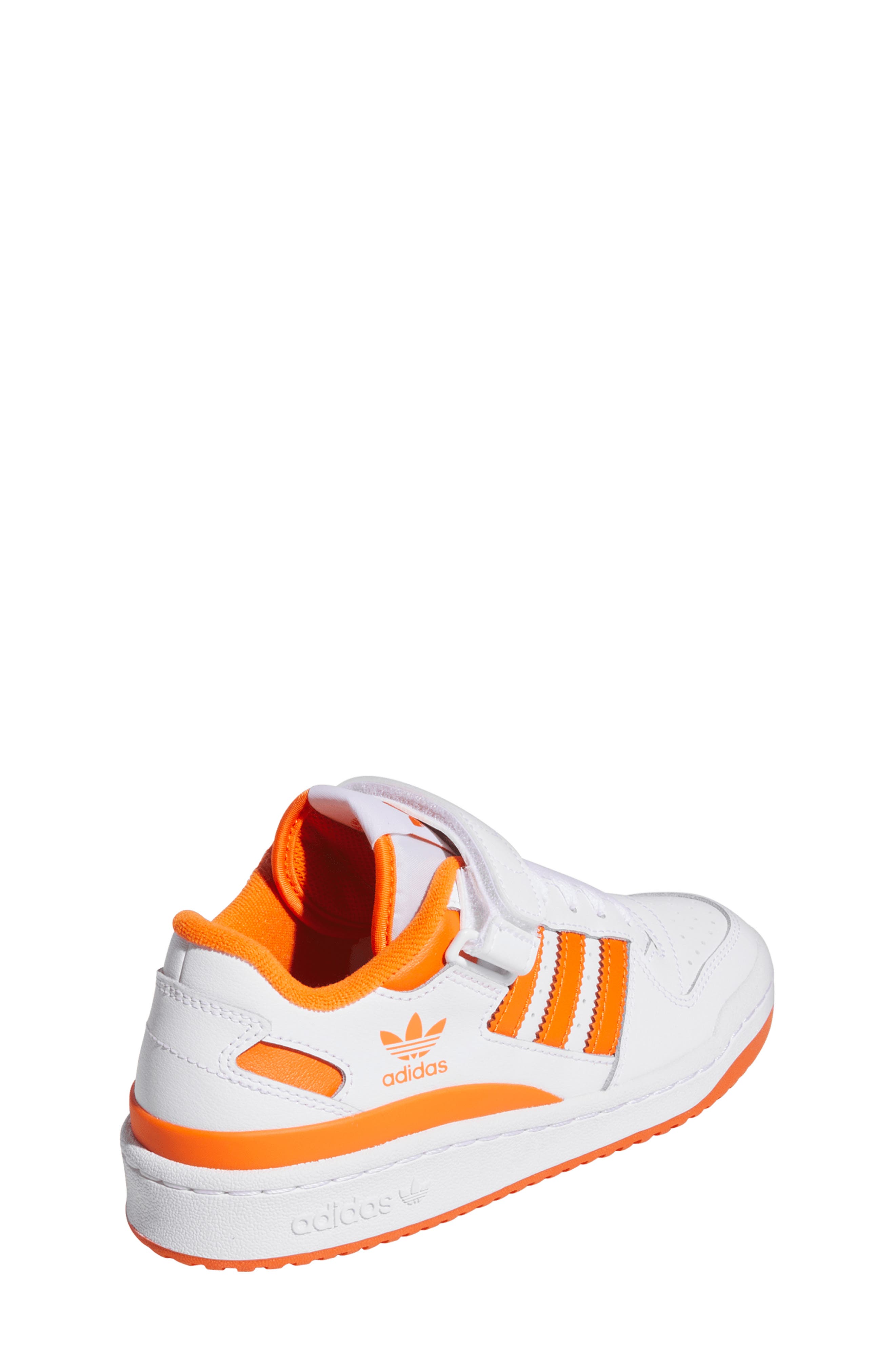 adidas Kids' Forum Basketball Sneaker, Alternate, color, White/ Orange/ White
