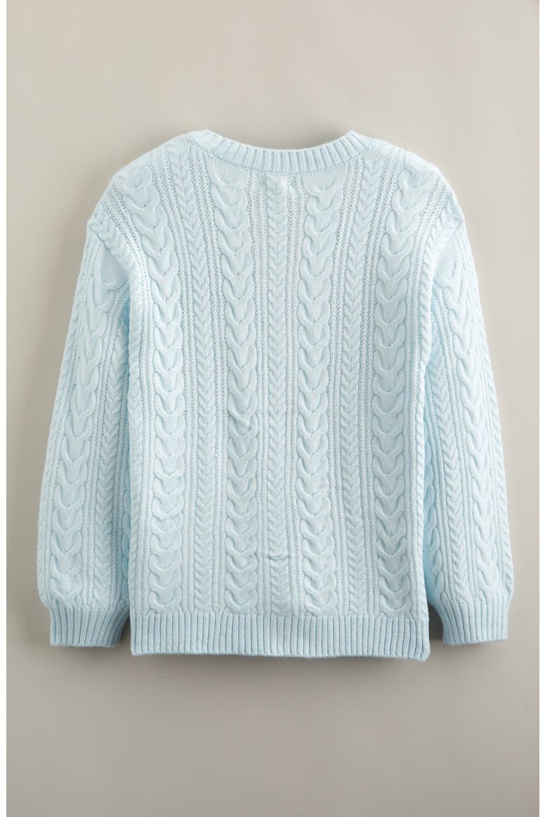 Kids' Oversize Cable Cardigan, Alternate, color, BLUE DELICATE