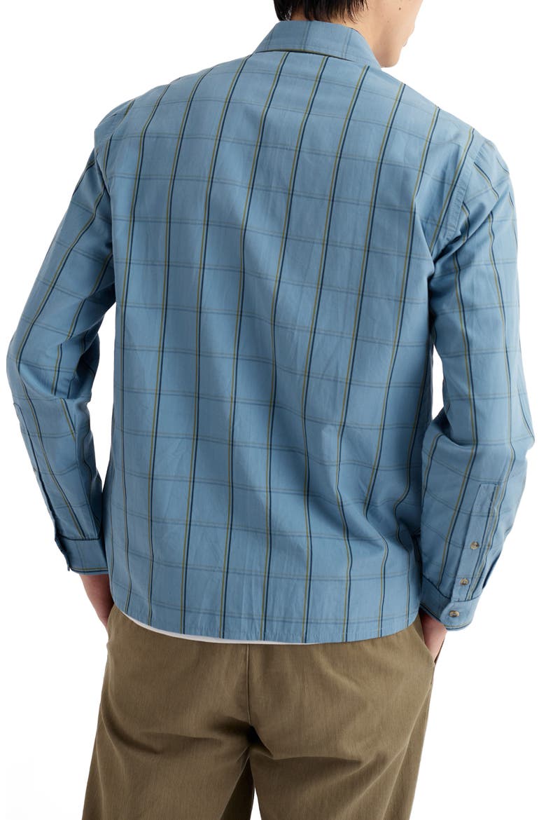 Banyan Windowpane Check Organic Cotton Button-Up Shirt, Alternate, color, SCRIMSHAW TIDE