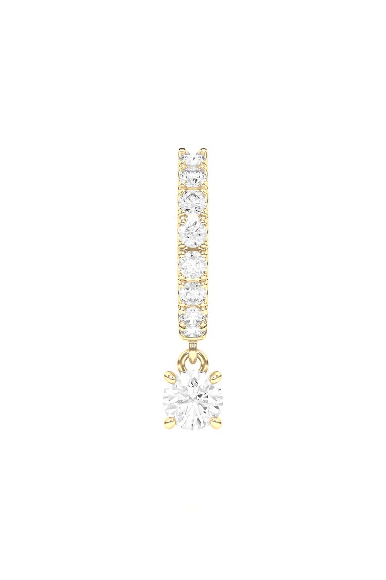 Lab Created Diamond Drop Huggie Hoop Earrings, Main, color, 18K YELLOW GOLD