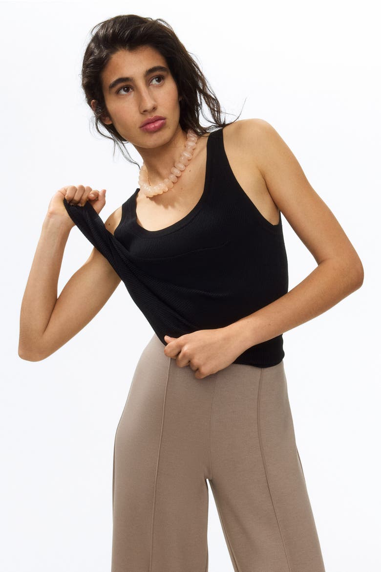 Crease-front Jersey Trousers, Alternate, color, Taupe