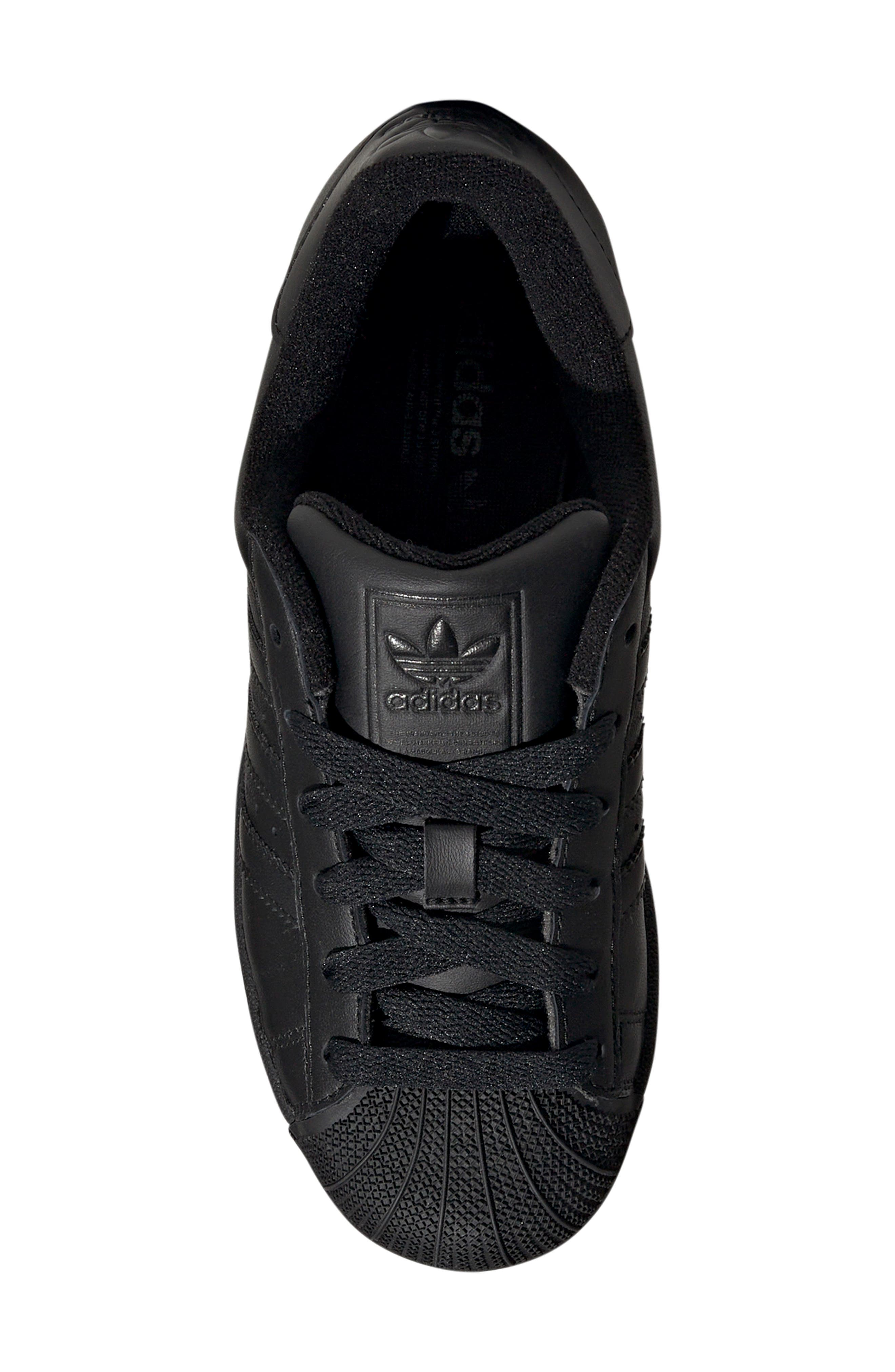 Kids' Superstar Sneaker, Alternate, color, BLACK/ BLACK/ BLACK